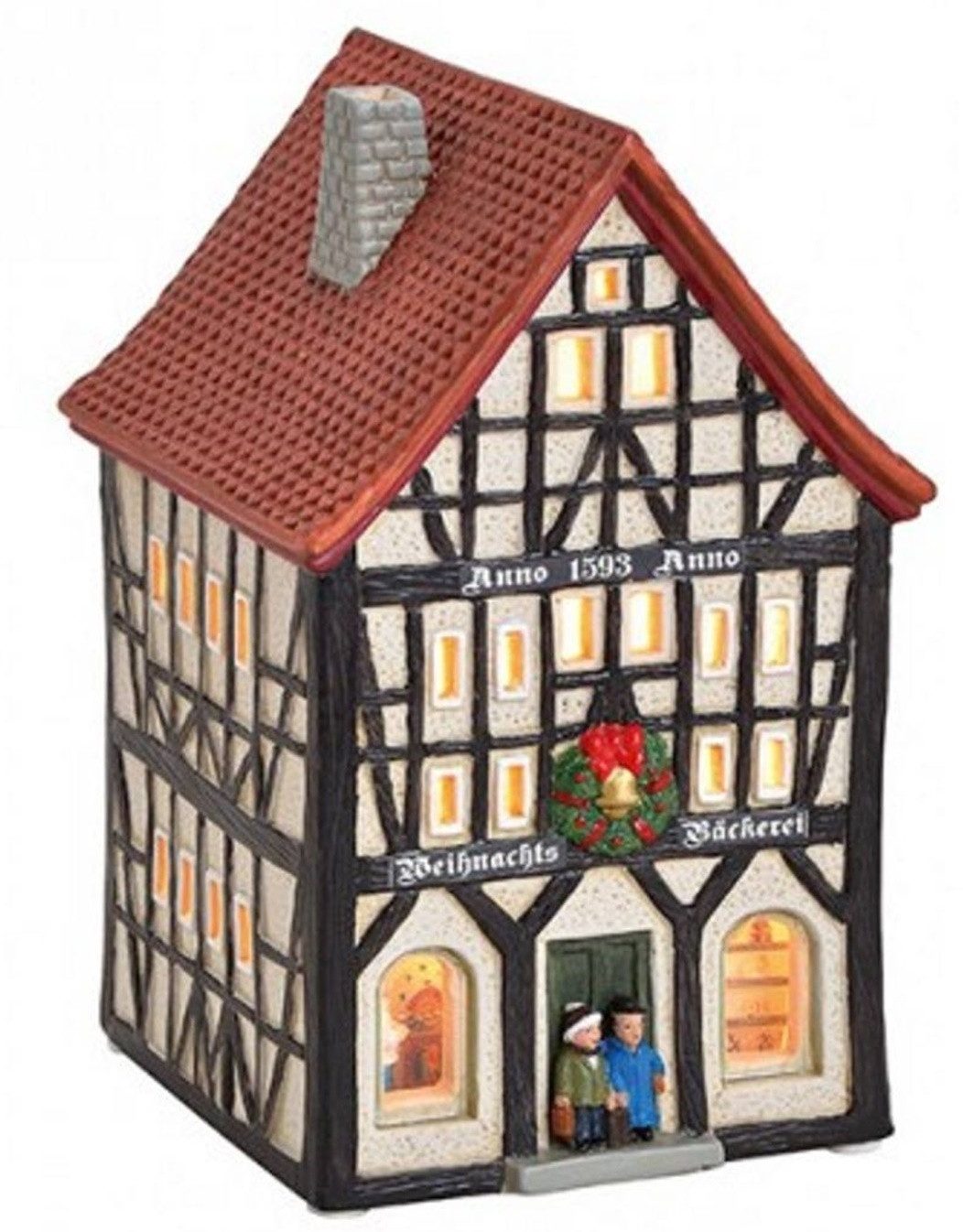 Wurm Dekoobjekt Lichthaus Windlicht Anno 1593 Weihnachts Bäckerei Porzellan 10x17x11cm