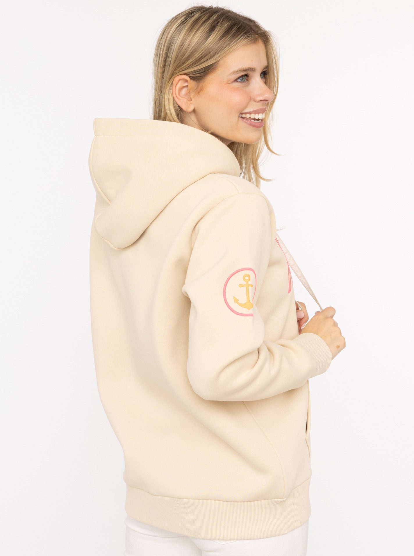 Zwillingsherz Kapuzensweatjacke "Maritim" mit gesticktem MOIN und Anker Log günstig online kaufen