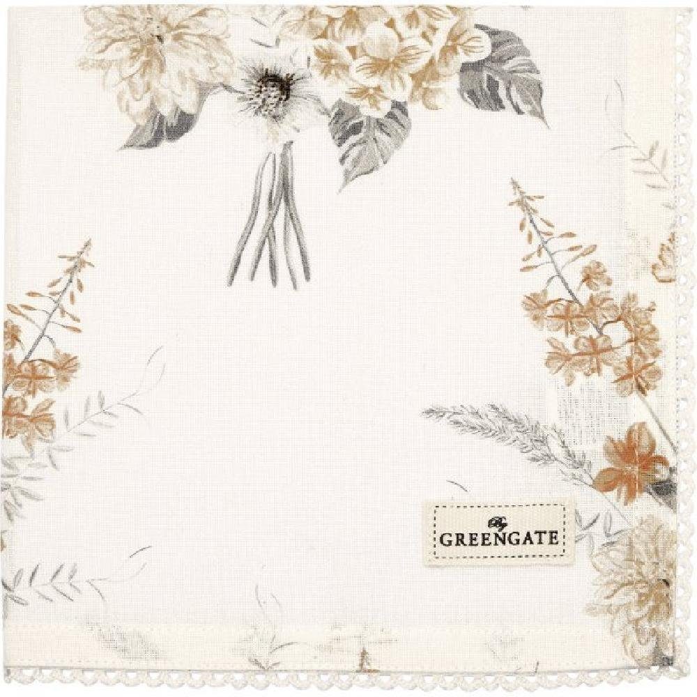 Greengate Serviettenhalter Stoffserviette mit Spitze EstellaWhite (40x40cm)