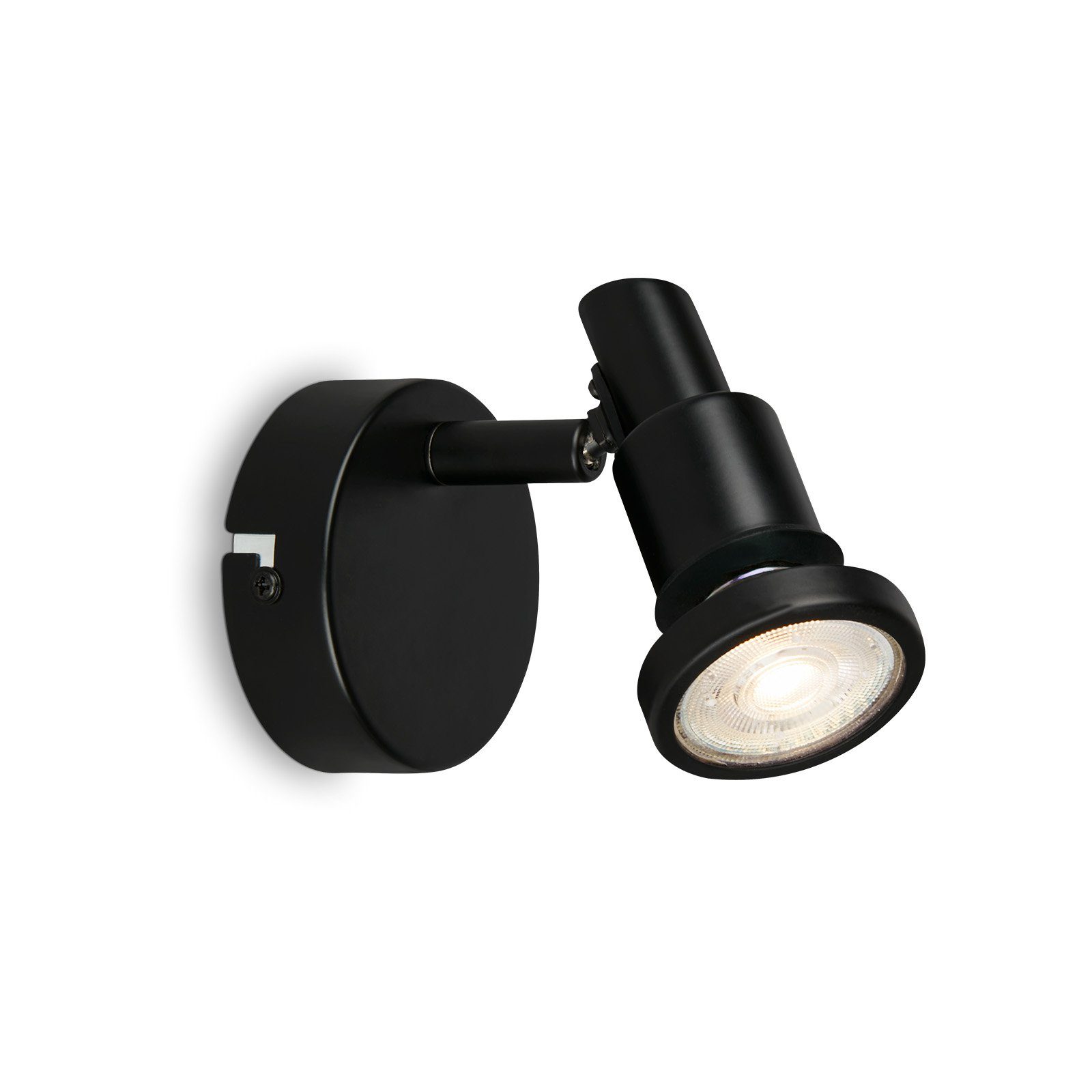 Briloner Leuchten LED Deckenspots 2992-015, schwenkbar, LED wechselbar,  Warmweiß, 1-flammig, schwenkbar, IP44, schwarz, GU10