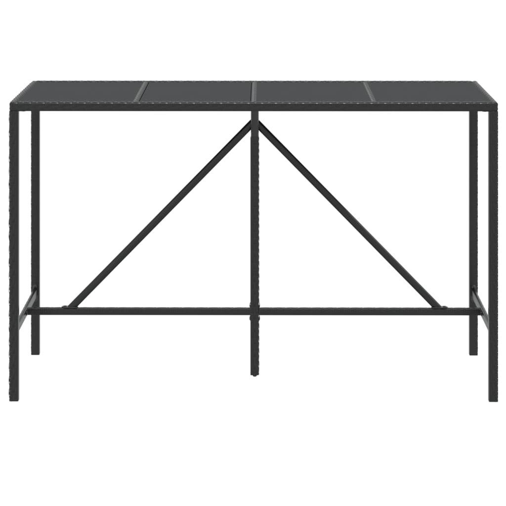 vidaXL Gartentisch Bartisch mit Glasplatte Schwarz günstig online kaufen
