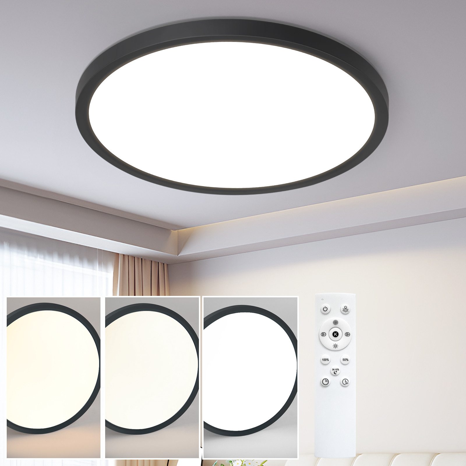 ZMH LED Deckenleuchte Wohnzimmer Ø22//30CM Modern günstig online kaufen