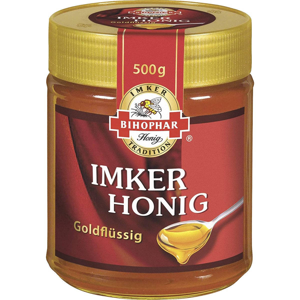 BIHOPHAR Honig, Bihophar Imker Honig goldflüssig in harmonischer Blütenvielfalt 500g