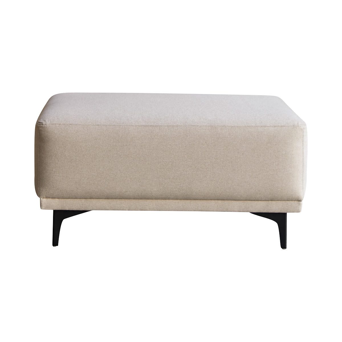 Tikamoon Sofa Fußhocker Lars mit ecrufarbenem Stoffbezug,1-Sitz