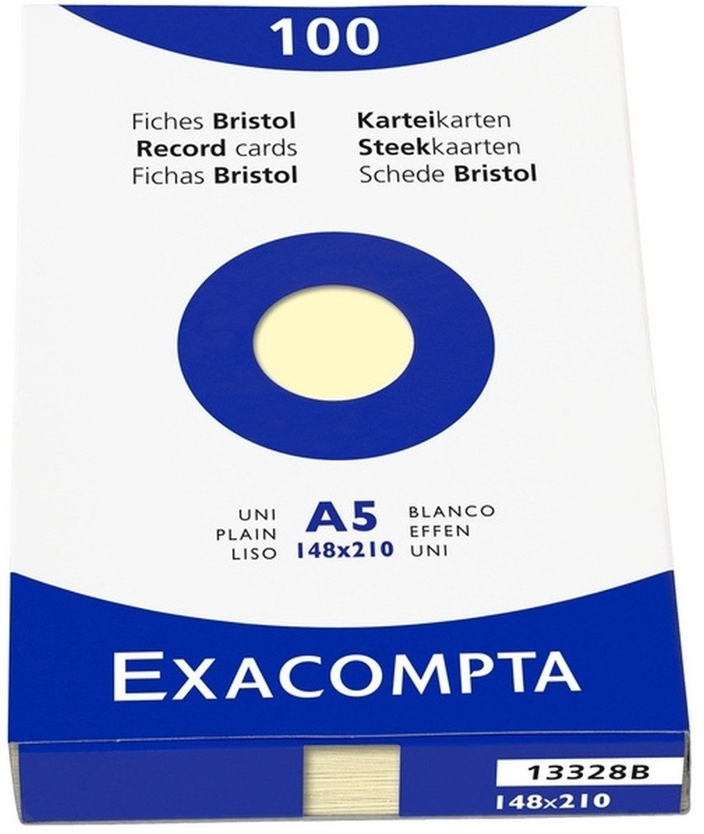 EXACOMPTA Karteikarten Karteikarten A5 blanko gelb VE=100 Stück.