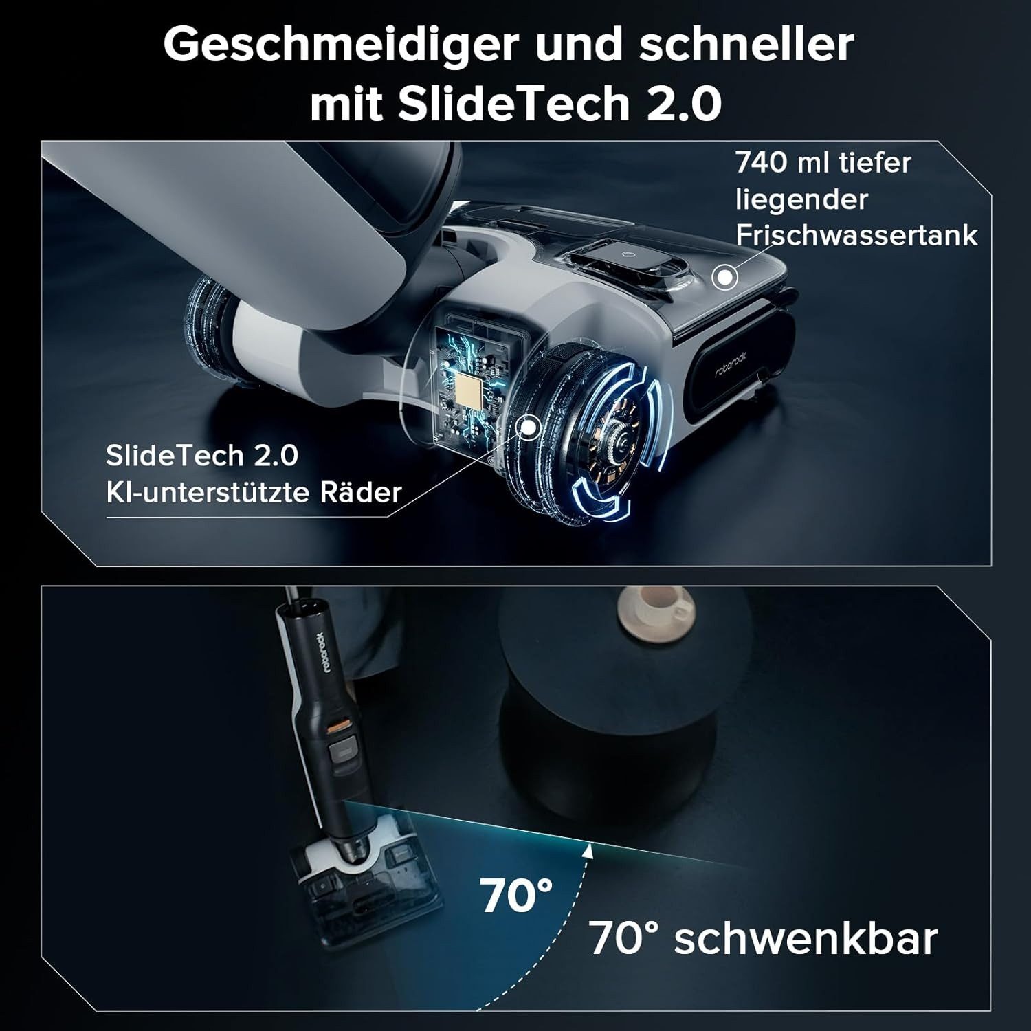 Roborock Nass-Trocken-Akkusauger F25 ACE Combo 5-in-1 kabelloser Sauger Bodenreinigungsmaschine, mit Beutel, 20.000 Pa Absaugleistung, für nasse und trockene Verschmutzungen