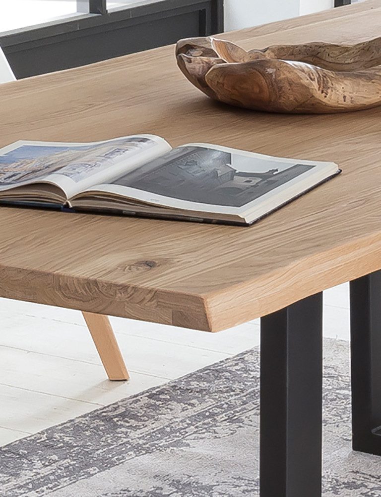 SIT Esstisch Tops&Tables, mit Tischplatte aus Wildeiche, mit Baumkante we gewachsen, Vintage