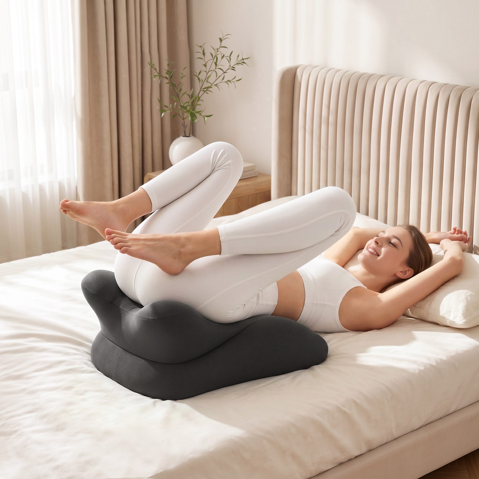 ibettertec Sitzsack 27° Intimkissen Paare, Memory Schaum Liebeskissen rutschfest (Set), Memory-Schaum 27 Grad Sex Kissen für intime Positionen – Bild 3 von 4