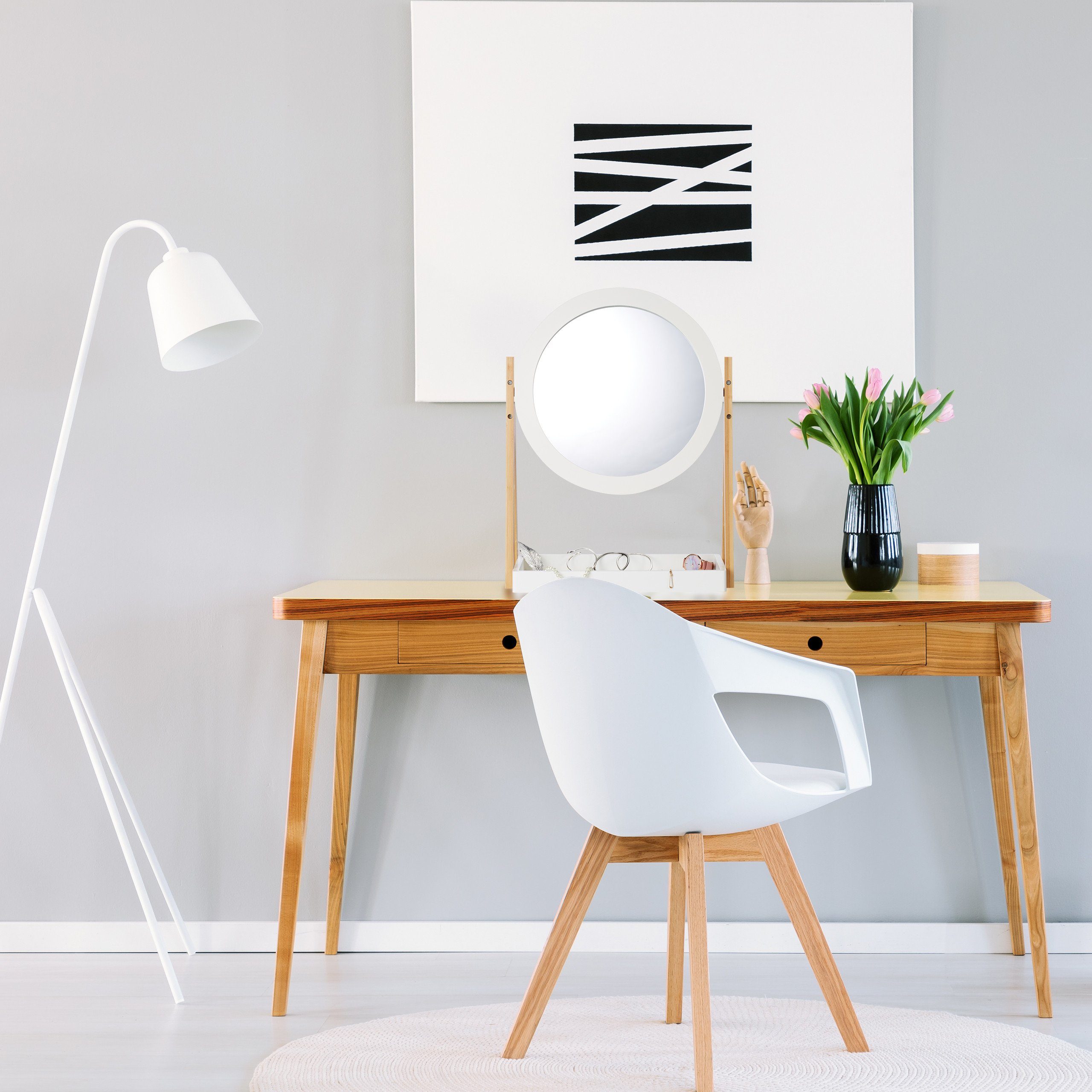 relaxdays Kosmetikspiegel Bambus und MDF günstig online kaufen