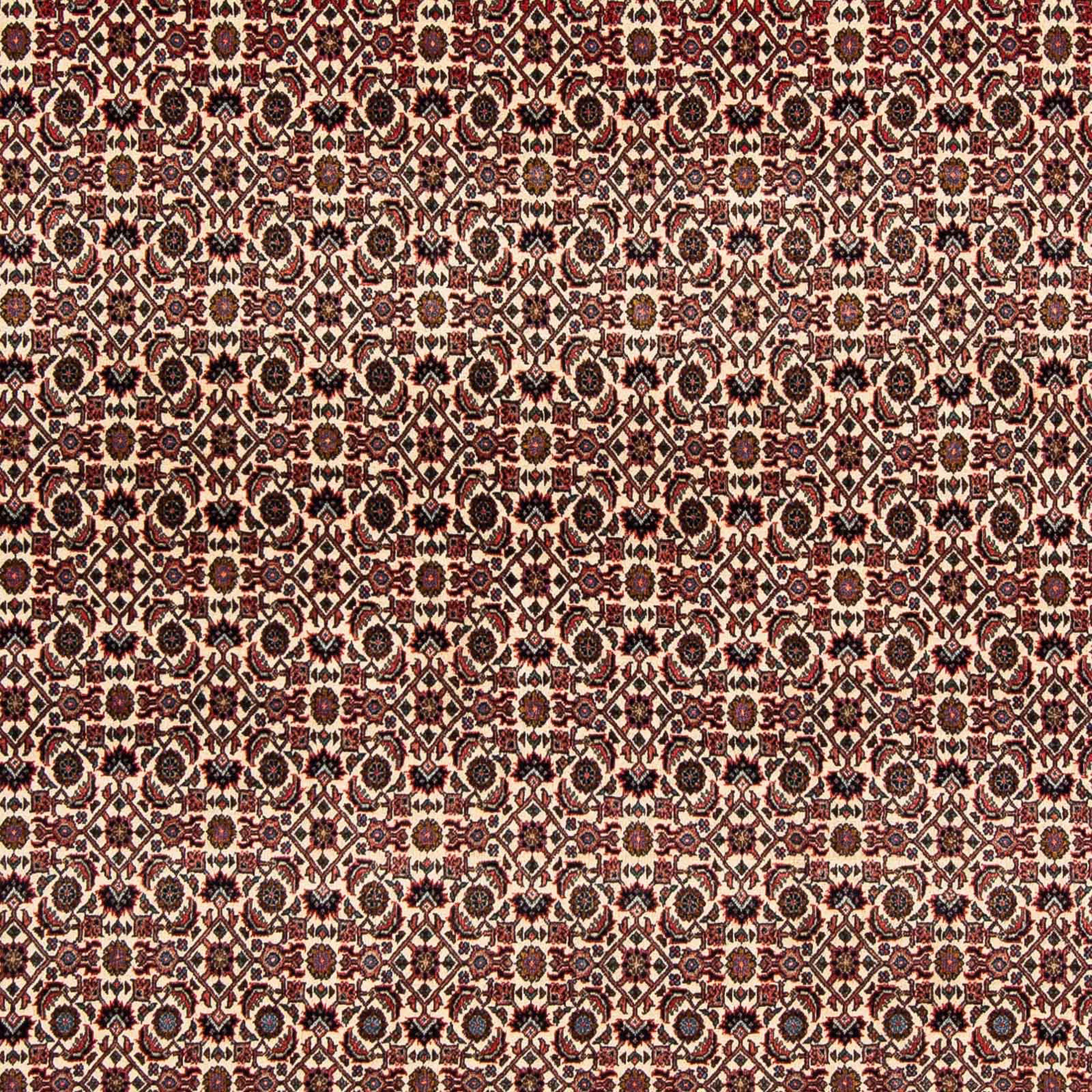 Orientteppich Perser - Handgeknüpft, 201 15 Wohnzimmer, - Bidjar cm x dunkelrot, quadratisch quadratisch, morgenland, Zertifikat Höhe: - mit 204 mm, Einzelstück