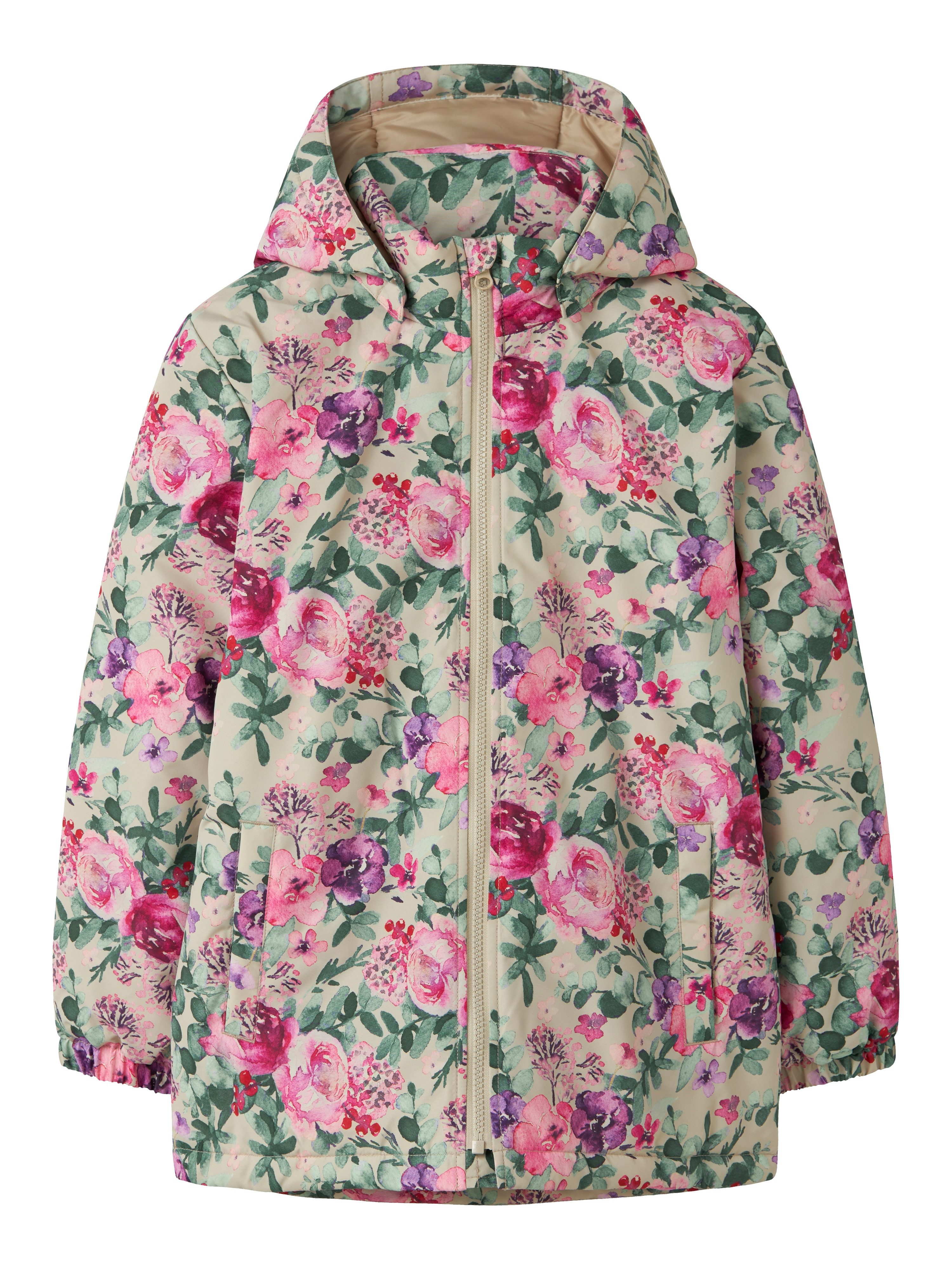 Name It Outdoorjacke NKFMAXI JACKET PA AOP NOOS Kunstfaser, reflektierendes Detail, wasserabweisend