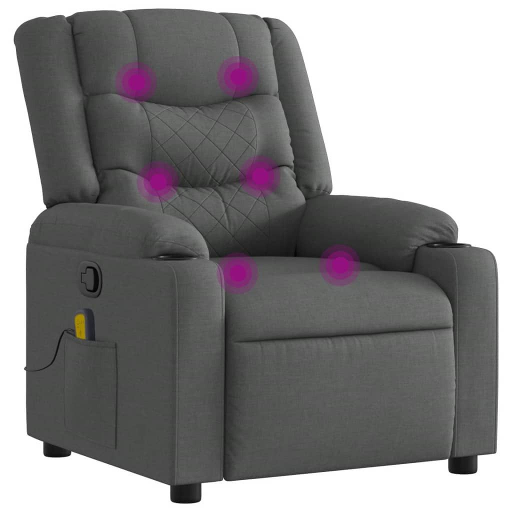 vidaXL Sessel Massage-Relaxsessel, Stoff, Dunkelgrau (1-St)
