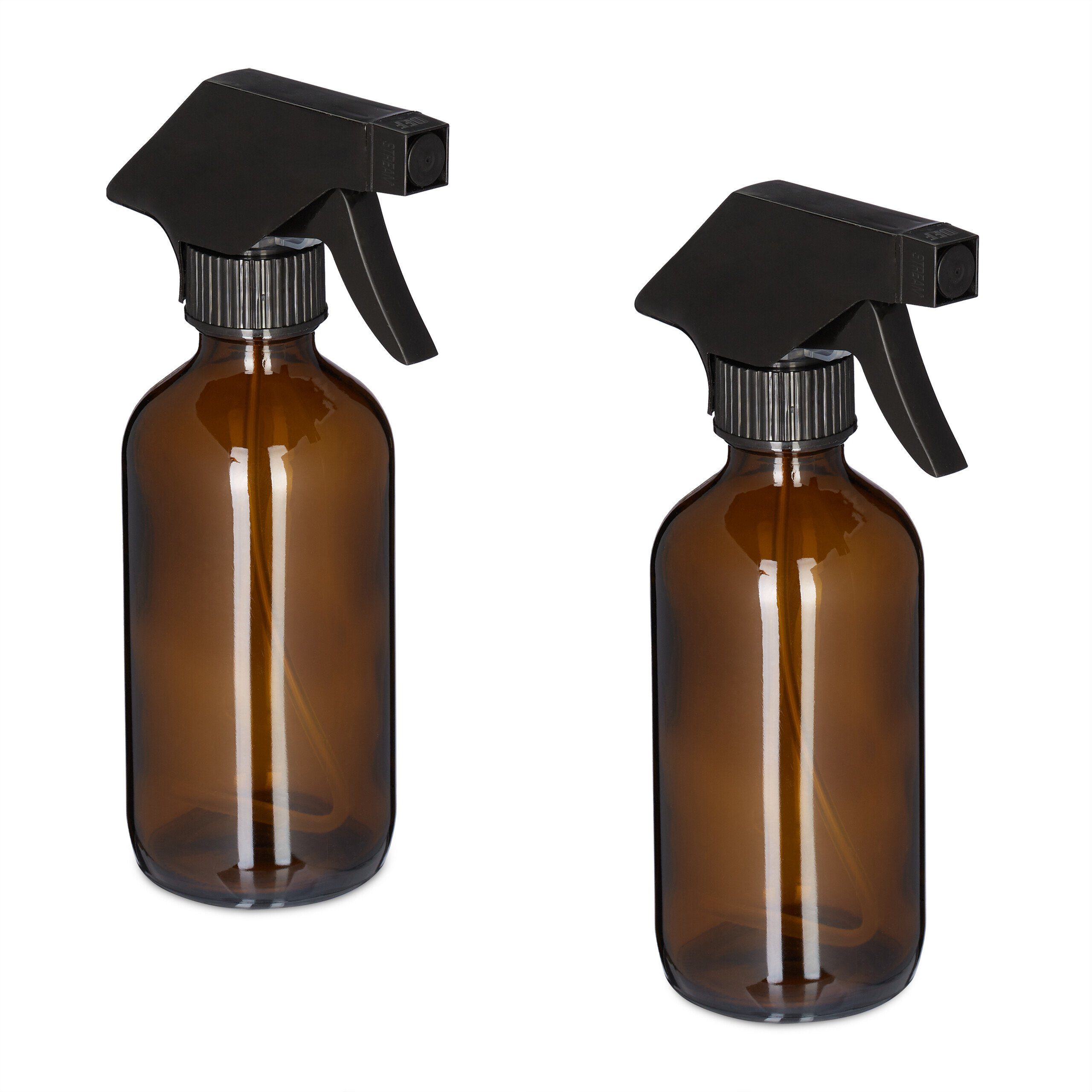 relaxdays Sprühflasche Sprühflasche Glas 230ml 2er Set