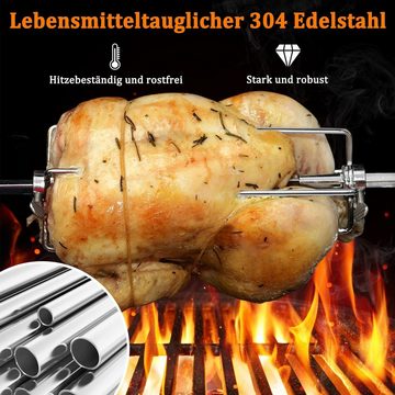 AUFUN Grillspieß 2 Stück Fleischnadel (2-St), mit Feststellschraube für BBQ