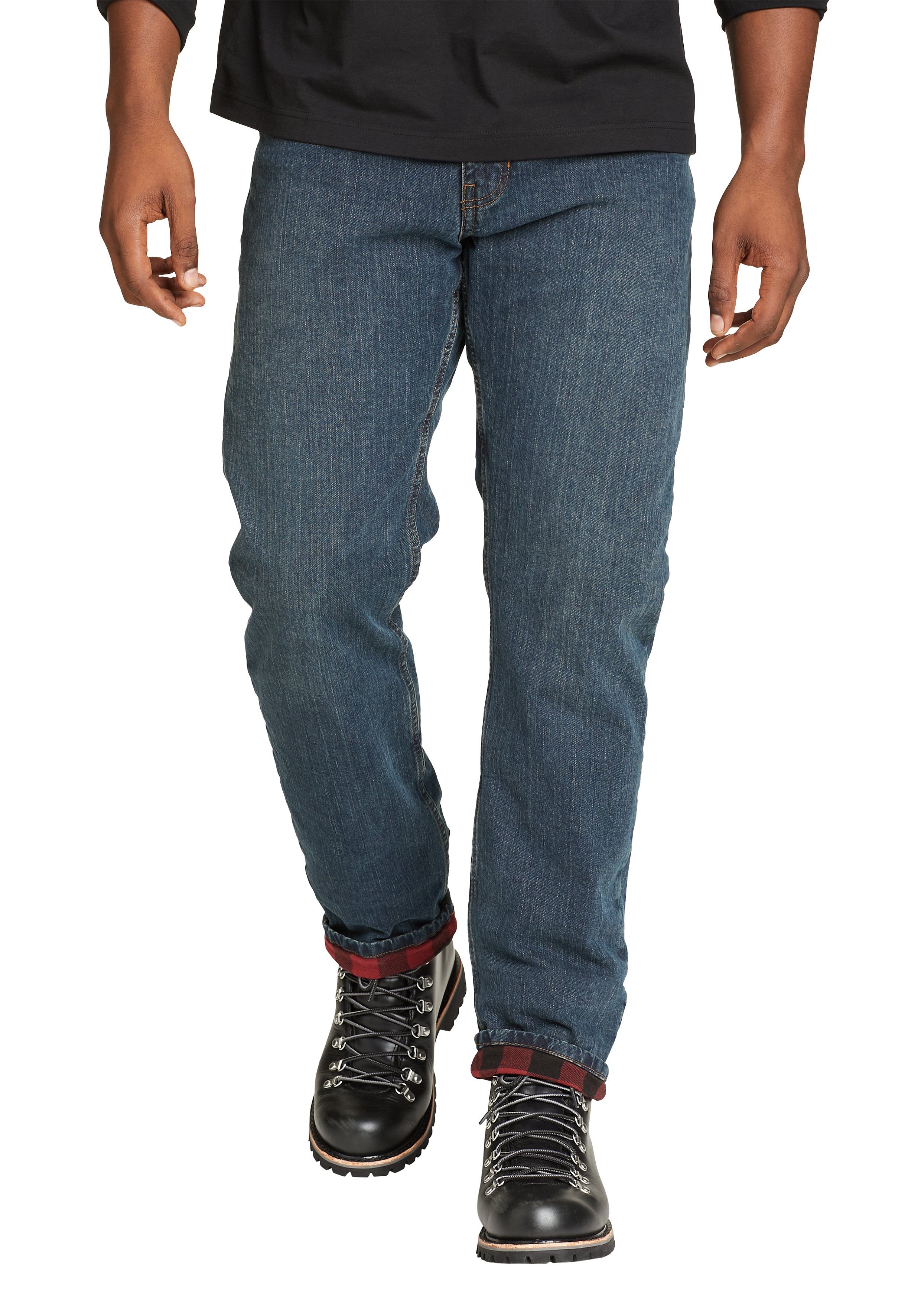 Eddie Bauer 5-Pocket-Jeans H2LOW Flex Jeans mit Flanellfutter Schieferblau