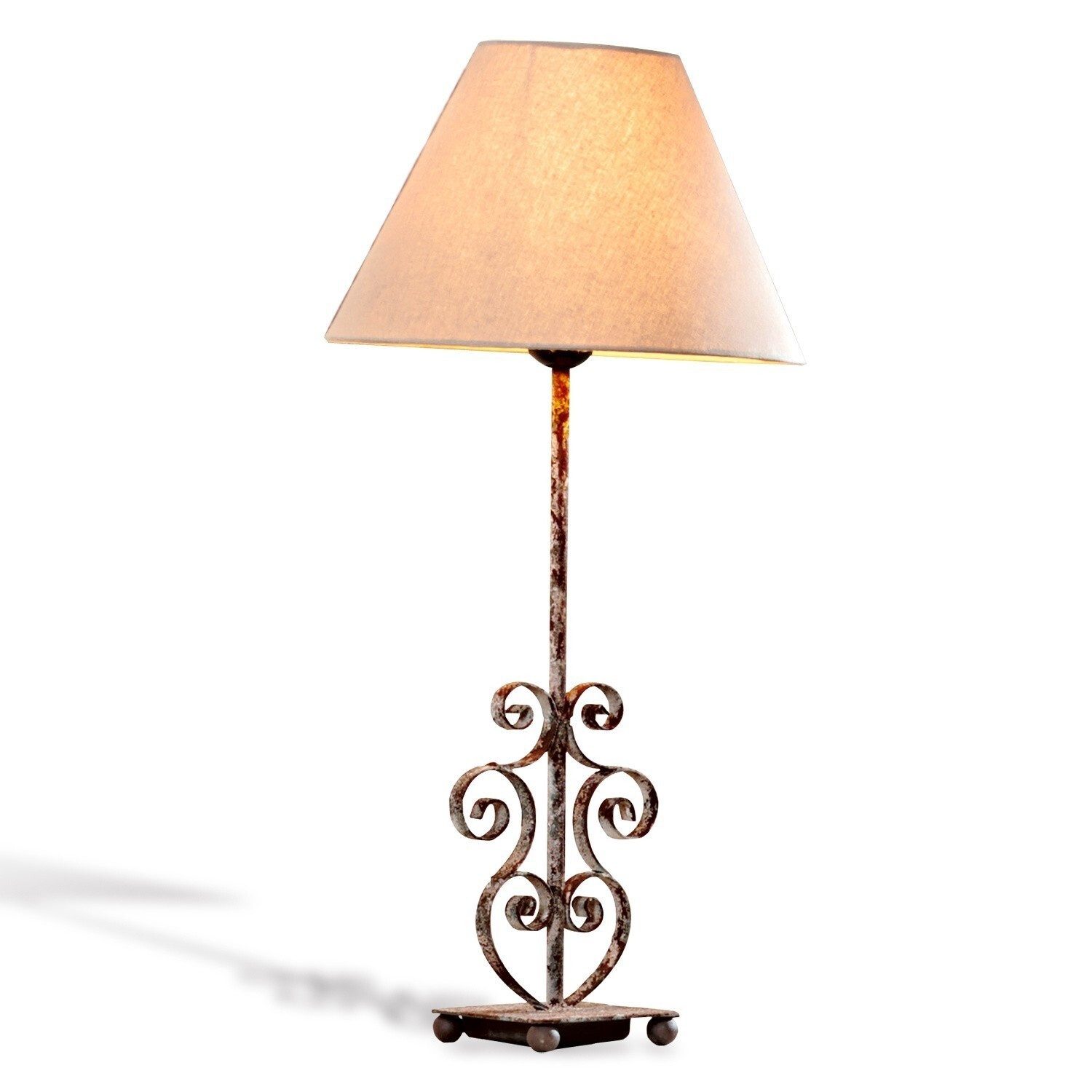 Mirabeau Tischleuchte Tischlampe Clamart leinen/antikbraun
