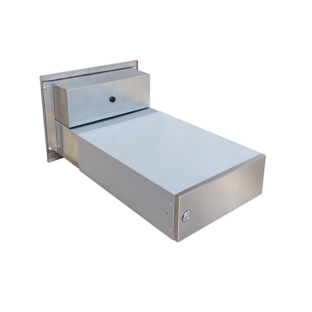 Letterbox24 Briefkasten BV-Serie Edelstahl Kamera Mauerdurchwurf Briefkastenanlage (Klingel, Sprechsieb, Busch-Jäger Kamera- + Audiomodul + Systemzentrale)