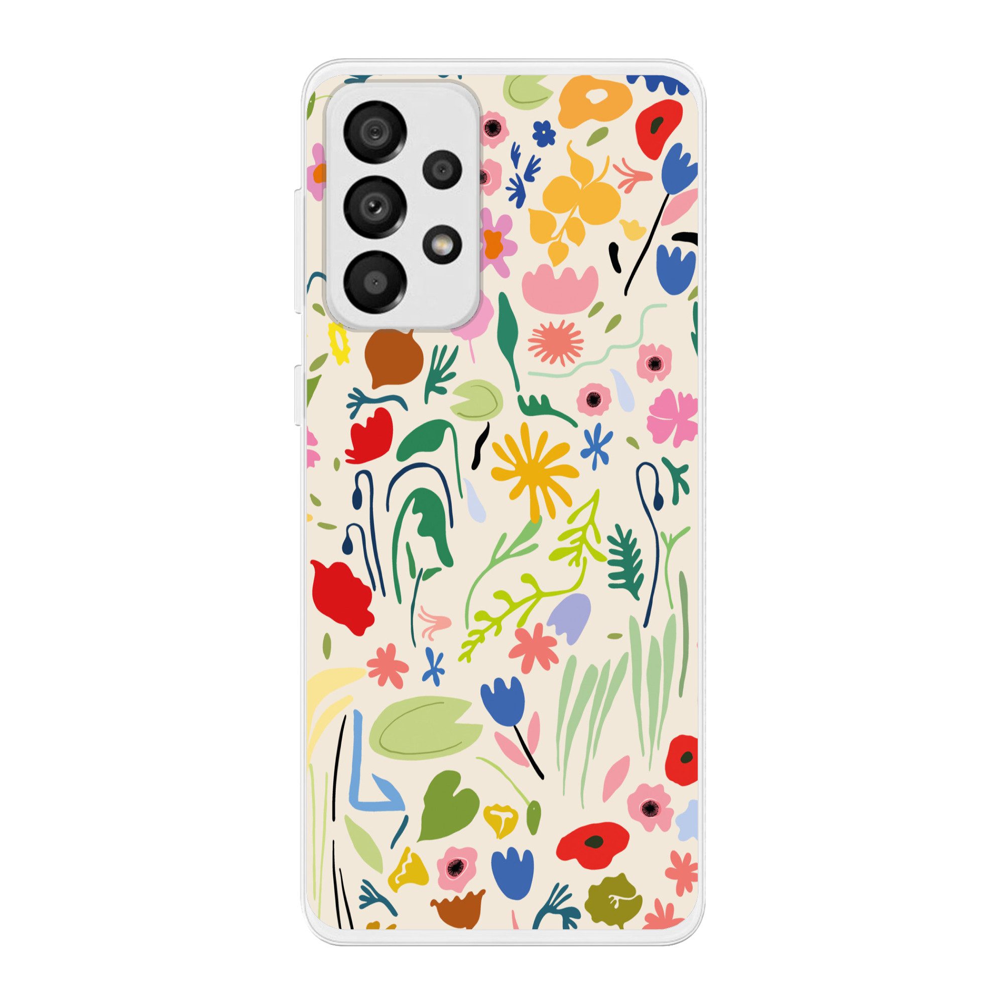 MuchoWow Handyhülle für Samsung Galaxy A33 Blumen - Muster - Pflanzen, Smartphone-Bumper, Print, Handy Schutzhülle Dünn