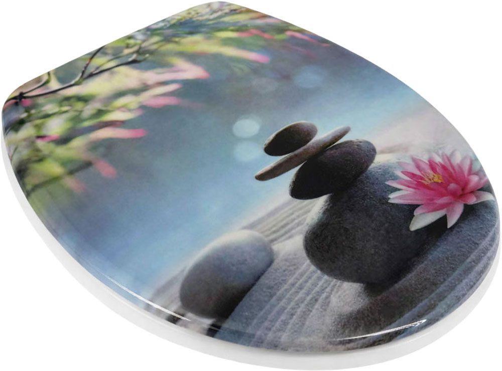 welltime WC-Sitz Classic Decor, Kratzfester Duroplast Klo-Sitz mit Absenkau günstig online kaufen