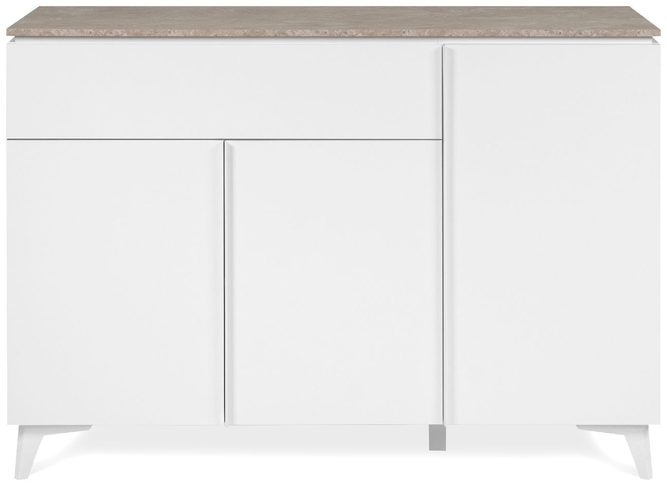 Finori Kommode Bertrix 01B, Sandstein, weiß, Modern, MADE IN GERMANY, 133 x 92 x 40 cm