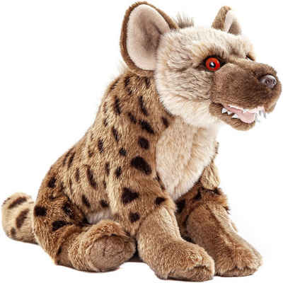 Uni-Toys Kuscheltier Hyäne, sitzend - 22 cm (Höhe) - Plüsch-Wildtier - Plüschtier, zu 100 % recyceltes Füllmaterial
