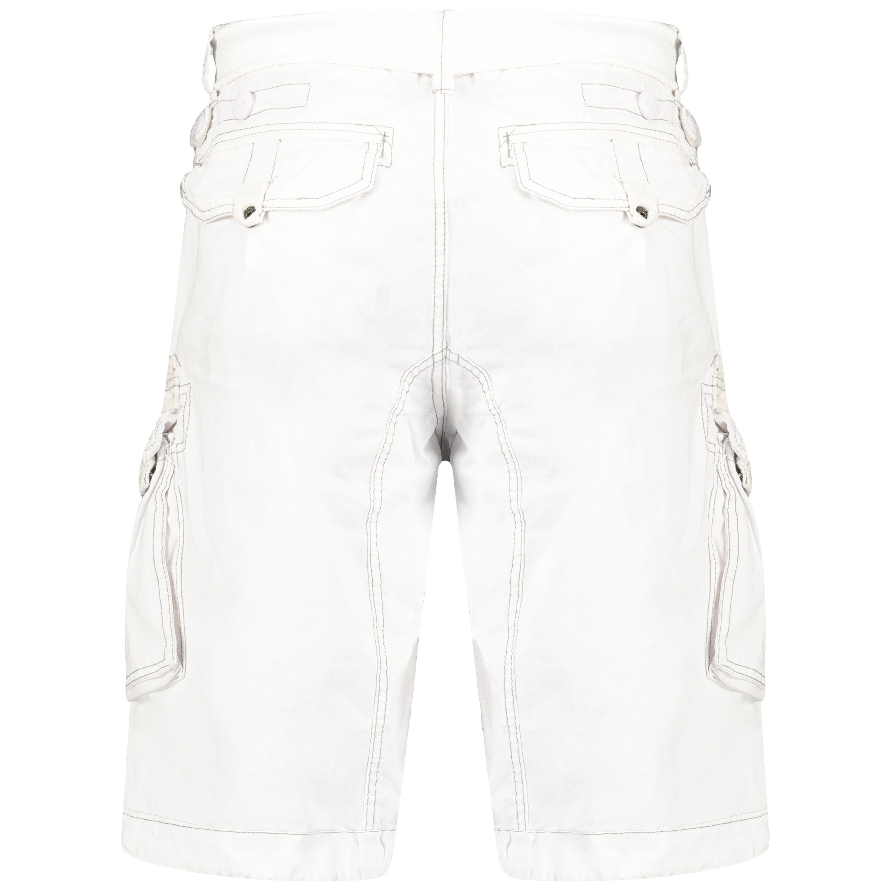 Geographical Norway Cargoshorts Herren – Kurze Hose aus Baumwolle, Regular Fit (Packung, 1-tlg) Bermuda Shorts mit Gürtel & Cargotaschen, Größe S–5XL