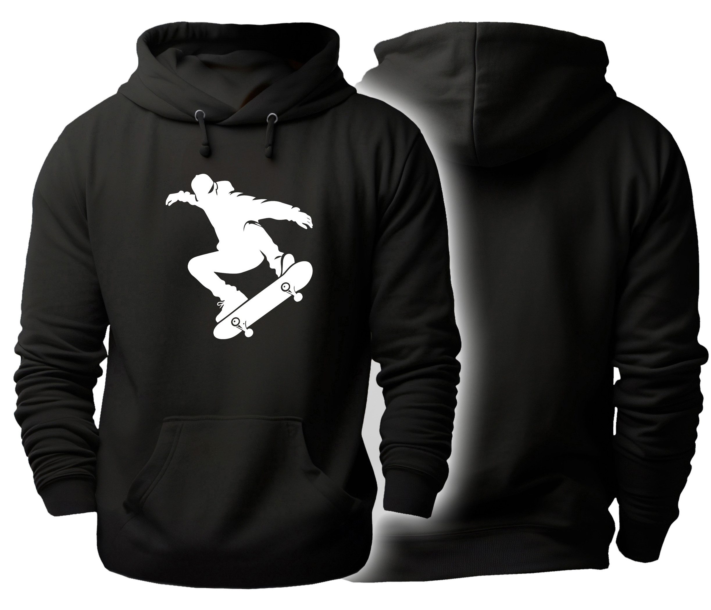 MyDesign24 Hoodie Skater Kapuzen Pulli - Skateboarder in Action Herren und Damen Kapuzensweater - Skater Hoodie i725