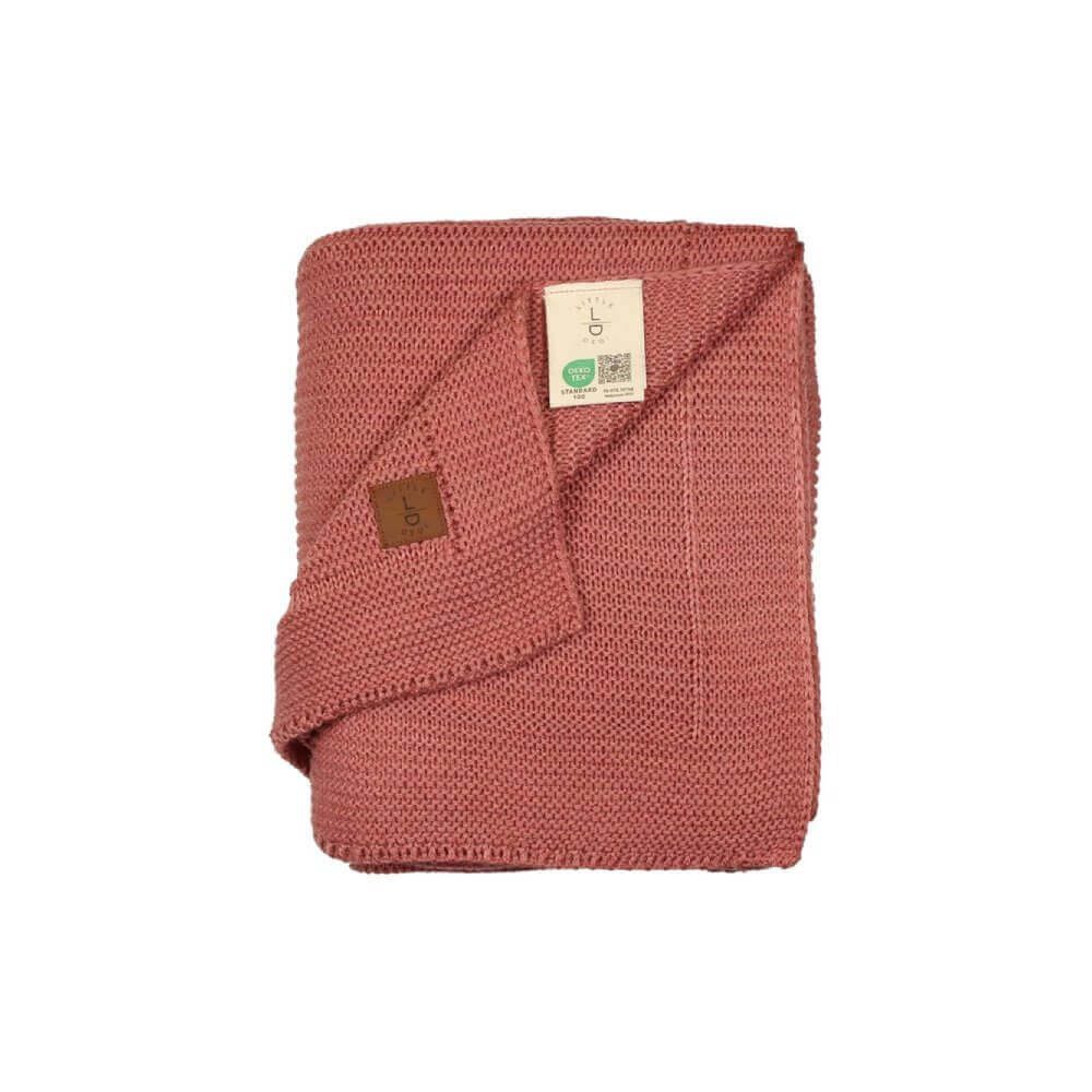 Babydecke Baby Strickdecke, Weich & Atmungsaktiv, 80x100cm, Rosa, Little Dedi