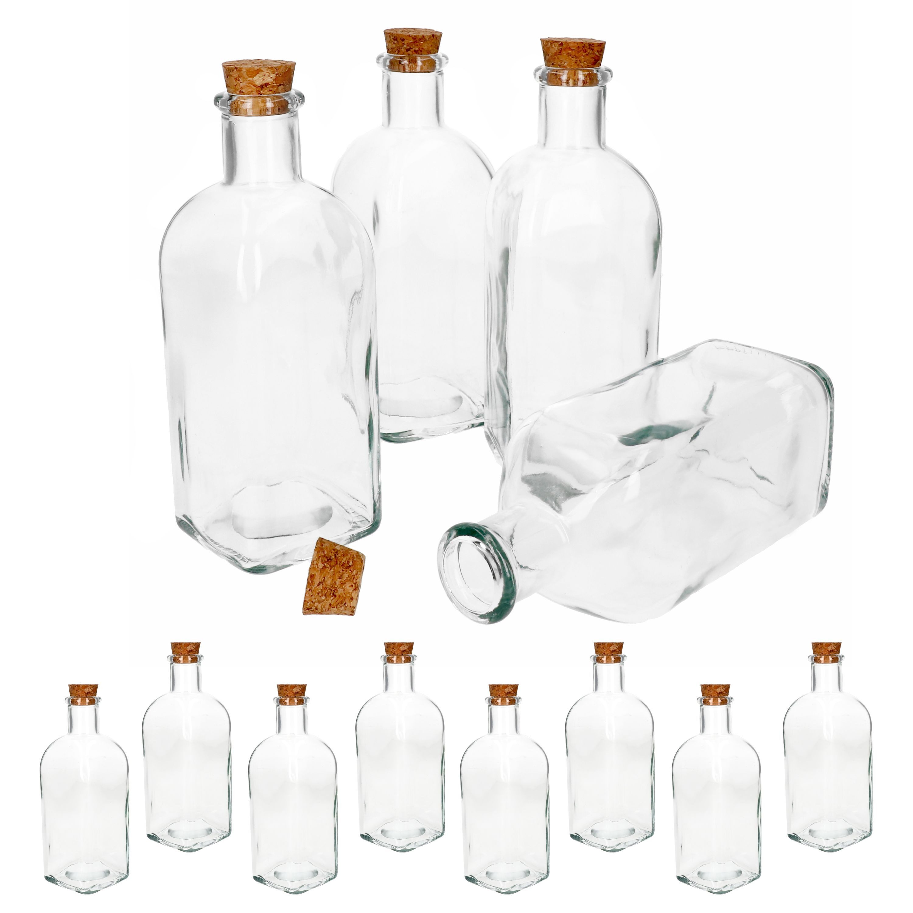 MamboCat Vorratsglas 12er Set Vivalto Flasche 500ml Korkverschluss 79886, Glas