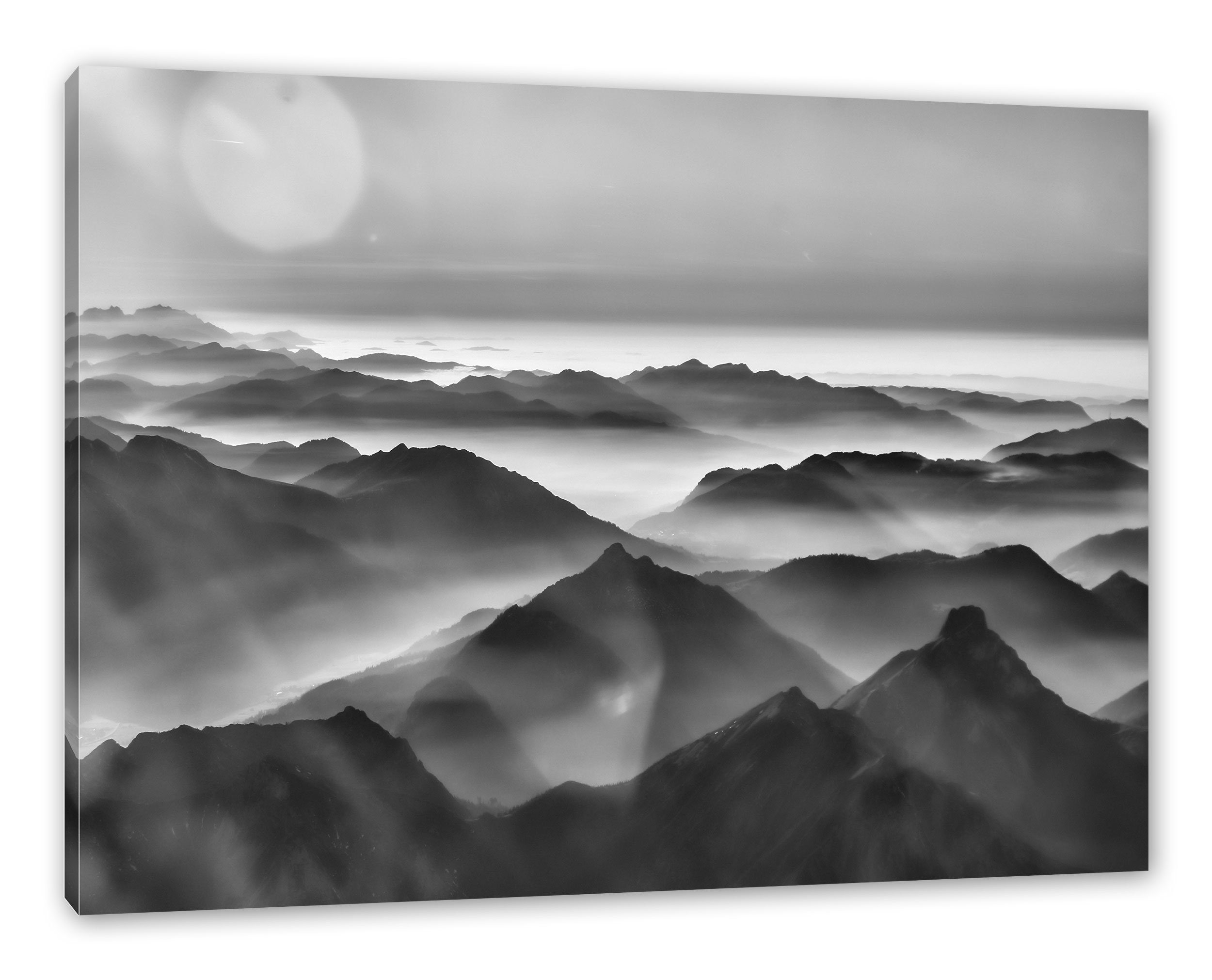 Pixxprint Leinwandbild Wunderschöne Alpenberge, Wunderschöne Alpenberge (1 St), Leinwandbild fertig bespannt, inkl. Zackenaufhänger