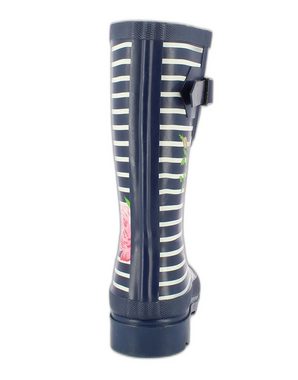 Beck Damen Gummistiefel Stripes Gummistiefel (wasserdichte, weitenverstellbare Stiefel, für trockene Füße bei Regenwetter) herausnehmbare Innensohle, weicher robuster Naturkautschuk