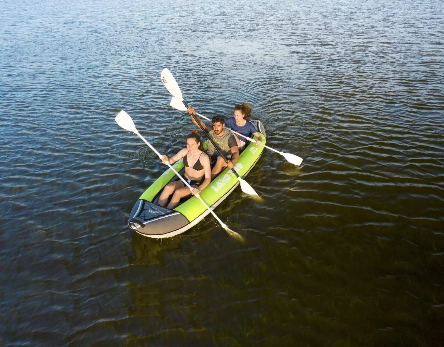 2 verstellbarer Kajak Luftsitz Marina 320x95 für mit Lehne cm Personen Aqua Tourenkajak