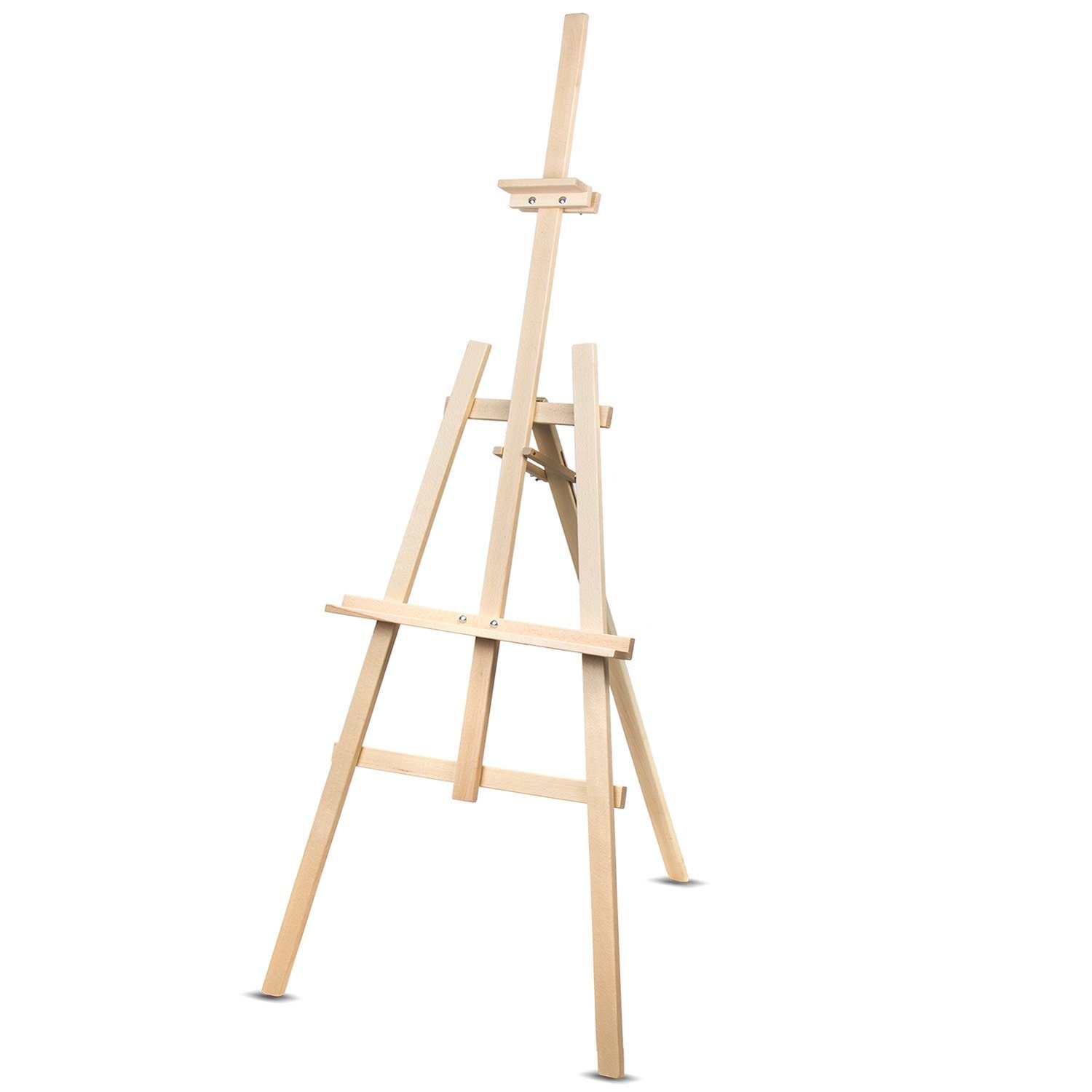 WOODOK Staffelei Malstaffelei 150cm, Stufenlose Neigungs- u. Höhenverstellung