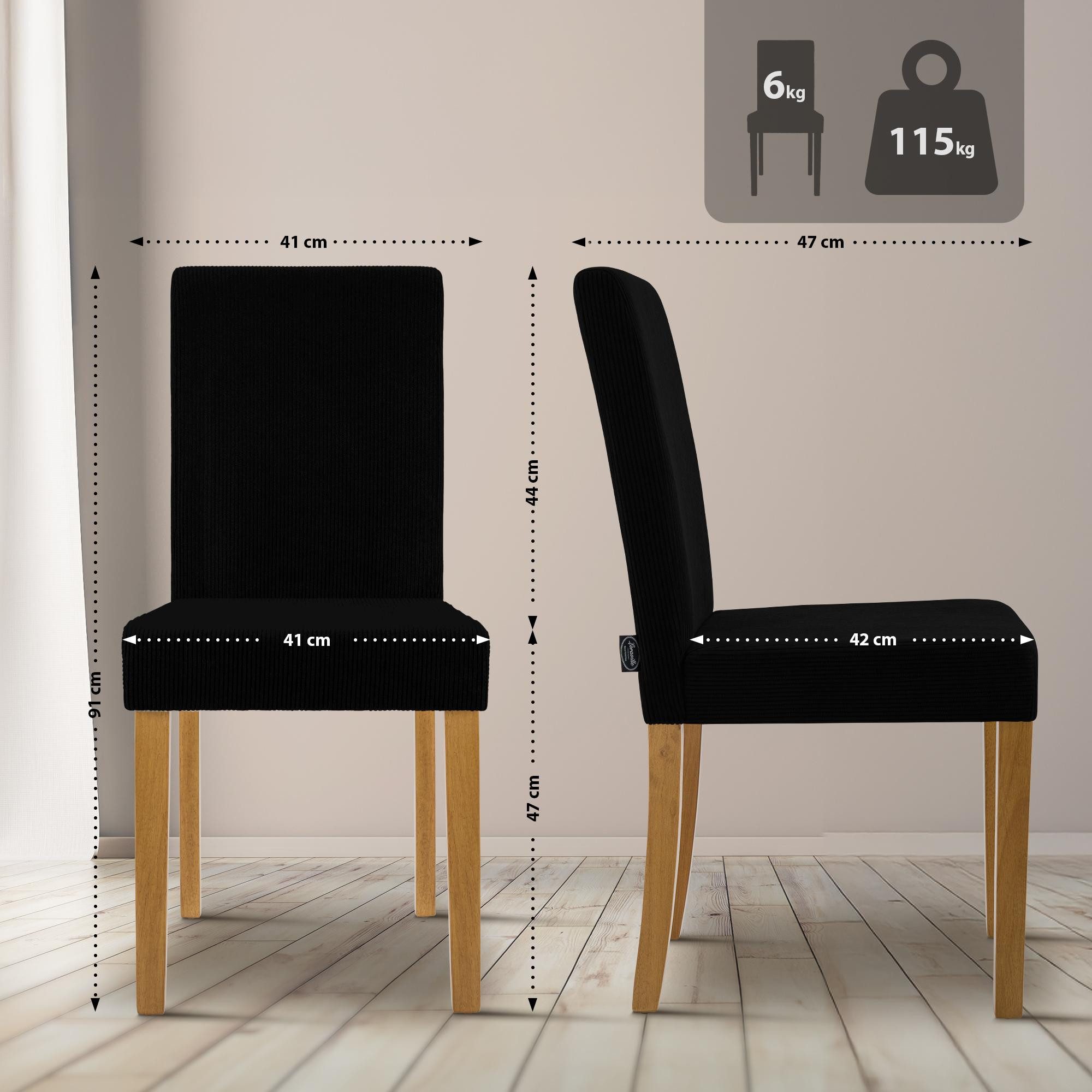 CLP Esszimmerstuhl Ina (1er, 1 St), Cordbezug, mit Rückenlehne günstig online kaufen