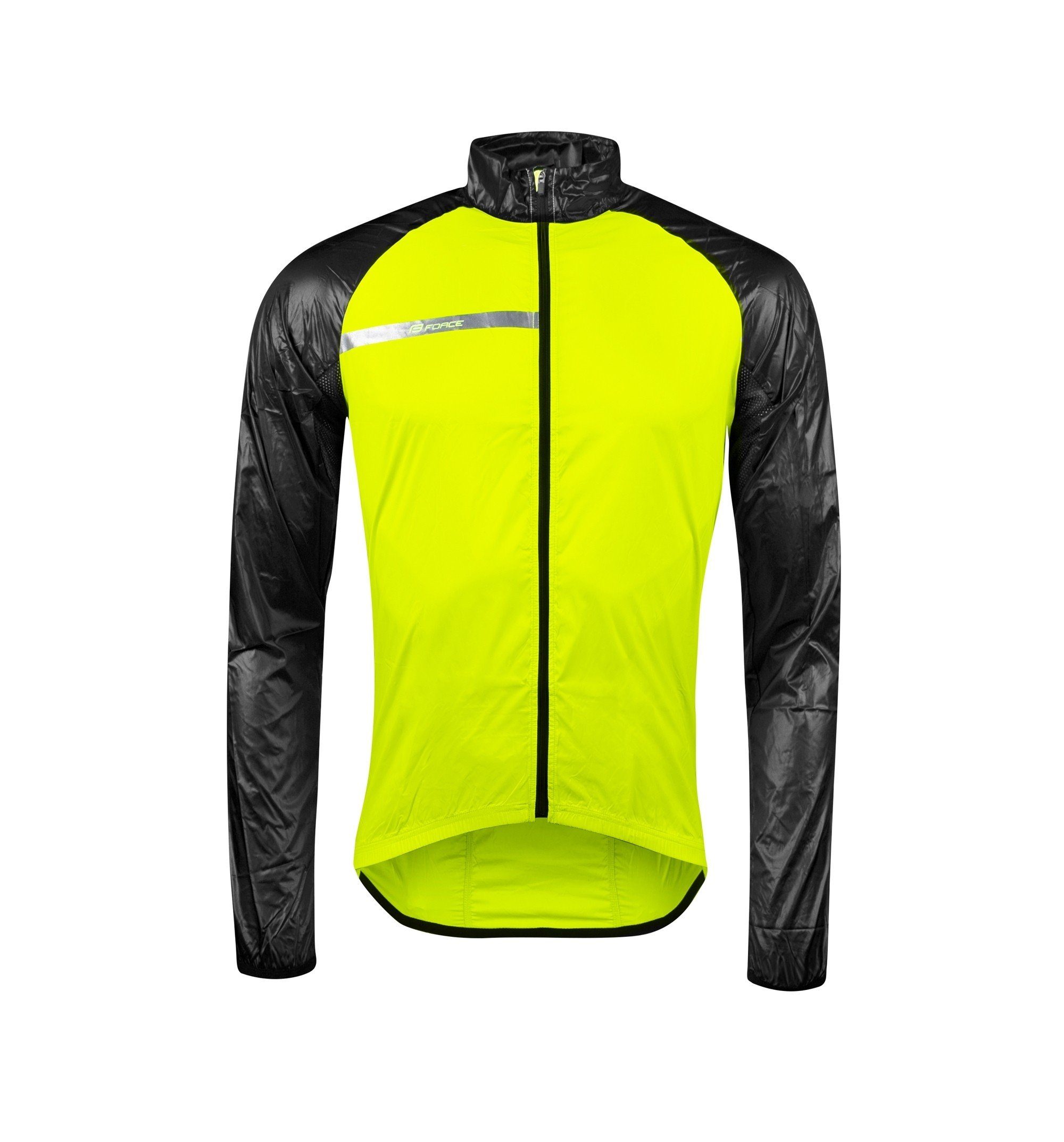 FORCE Fahrradjacke Jacke FORCE WINDPRO KID 128 - 164 fluo-schwarz +10 °C bis +15 °C