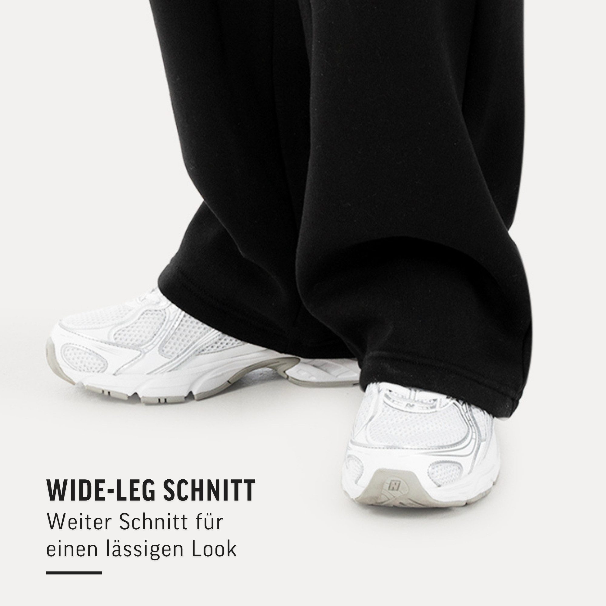 Jogginghose Kaleo, Jogger Oversized mit Tunnelzug, elastischem Bund und Logo