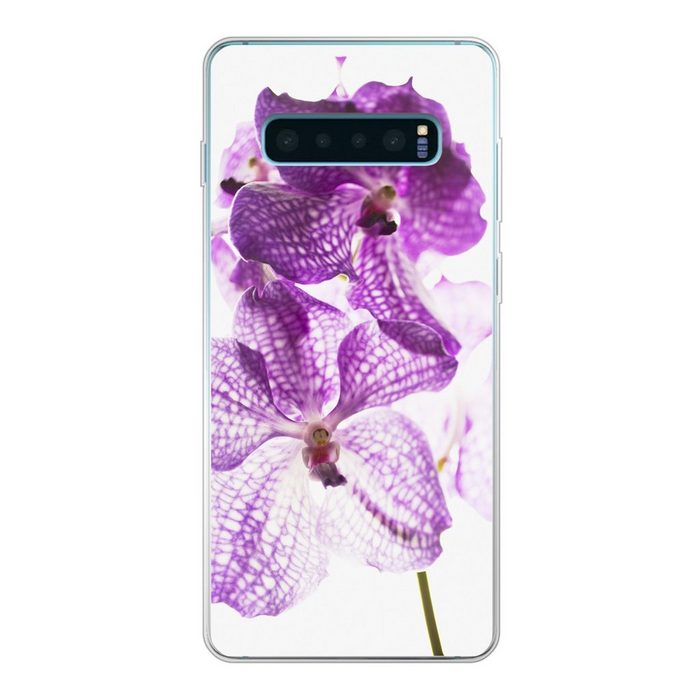 MuchoWow Handyhülle Lila Orchideen Phone Case Handyhülle Samsung Galaxy S10 Lite Silikon Schutzhülle