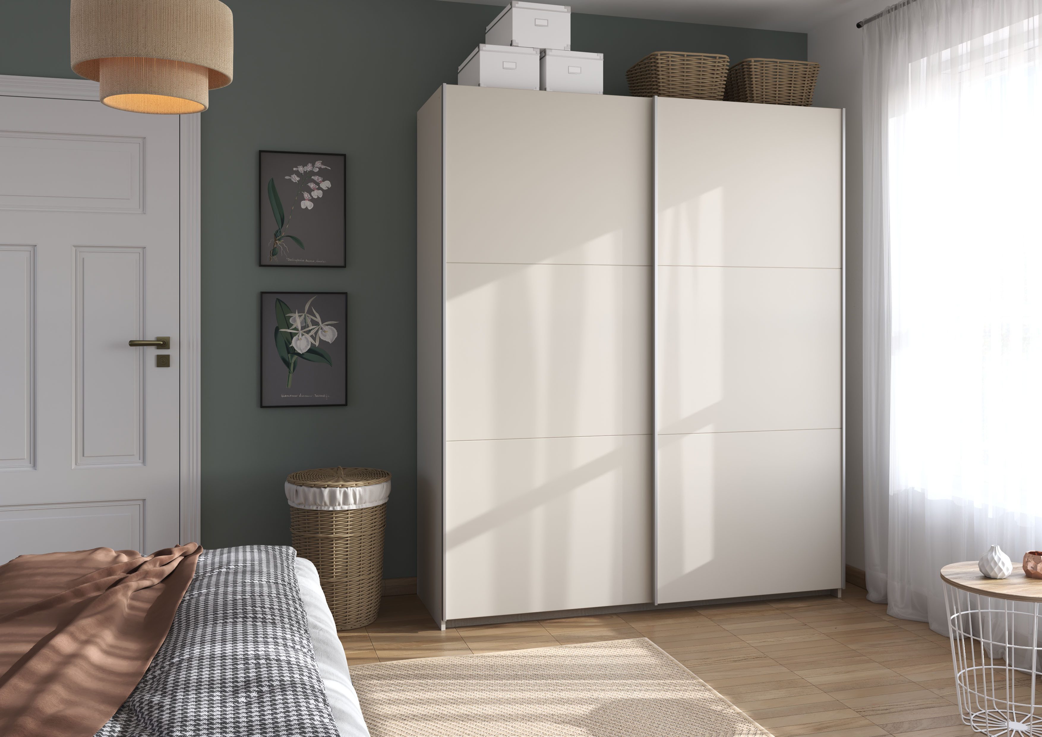 rauch Schwebetürenschrank AURELIO Kleiderschrank Garderobe (3 Ausstattungen BASIC/CLASSIC/PREMIUM (inkl. SOFT-CLOSE-FUNKTION) 3 verschiedene Ausstattungsvarianten Griffe aus Metall MADE IN GERMANY