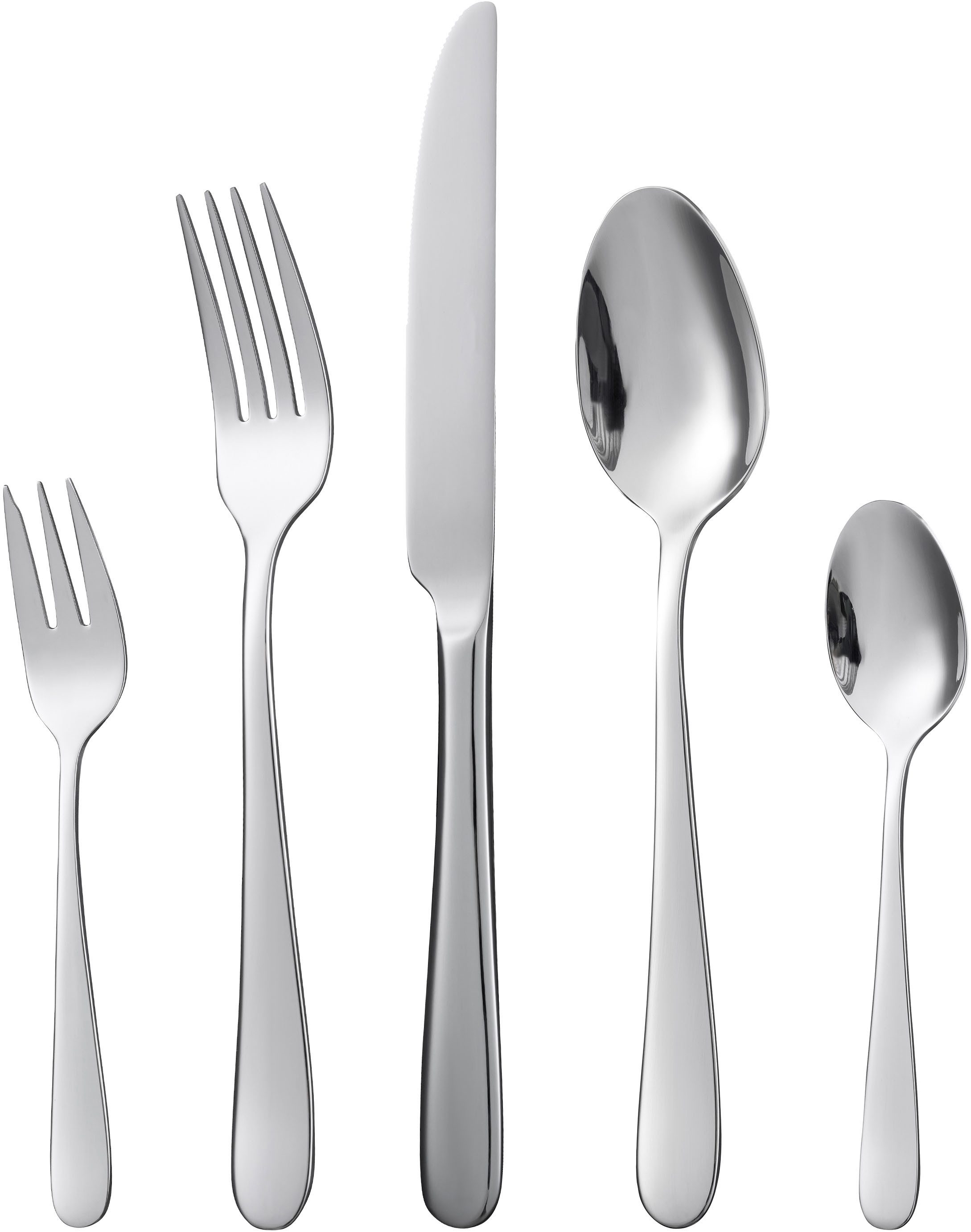 Hanseatic Besteck-Set BASIC (30-tlg), 6 Personen, Edelstahl 18/10, modischer Klassiker