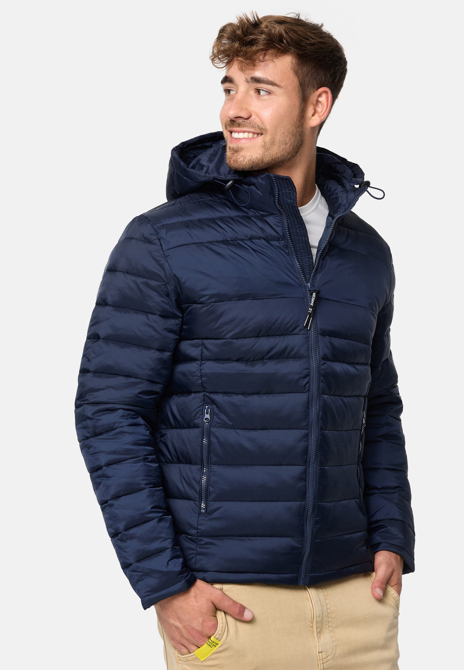 Indicode Steppjacke Herren Hampshire Herrenjacke Daunen-Optik mit elastischen Bündchen