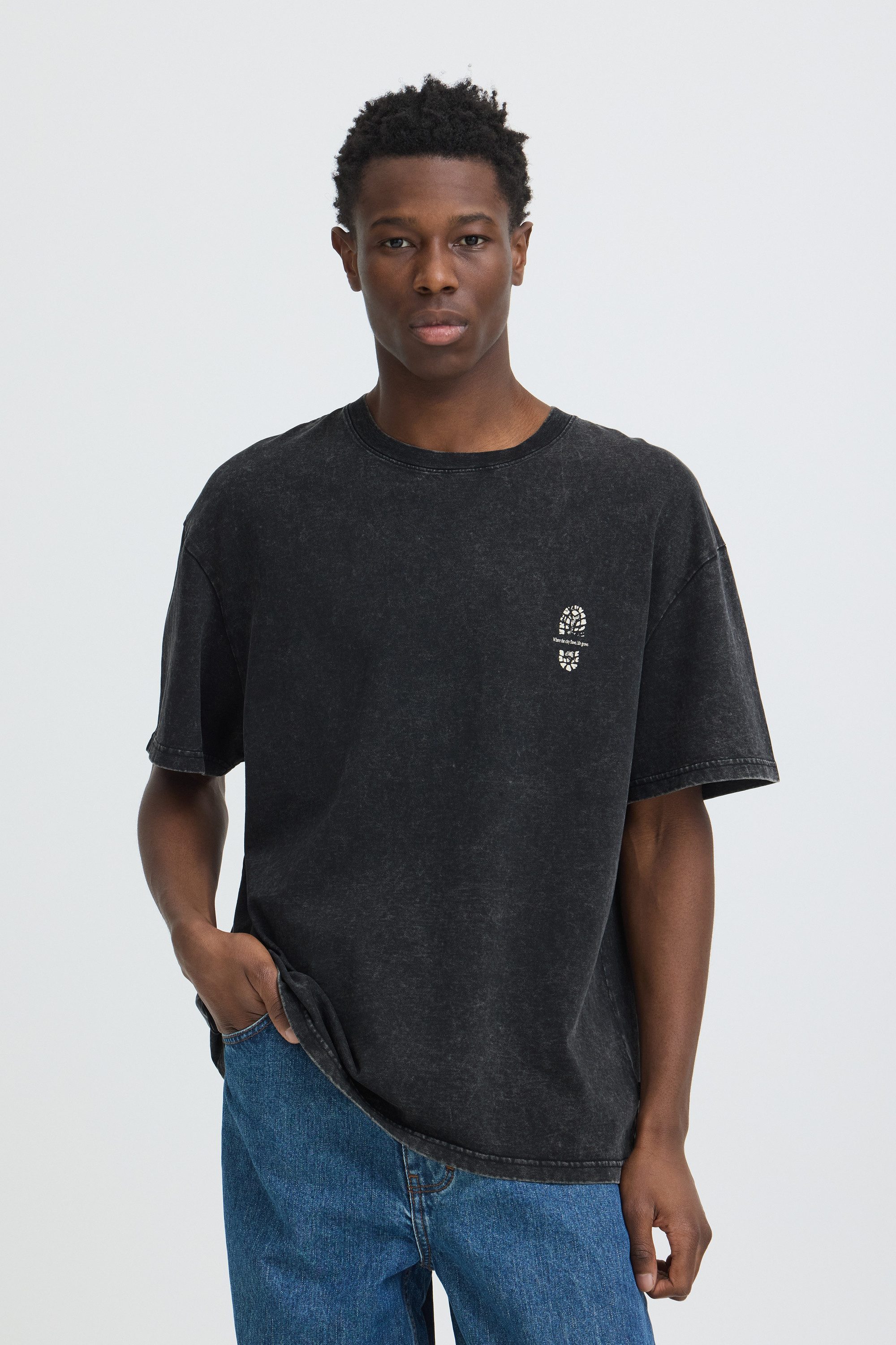 !Solid Rundhalsshirt SDWick Lässiges T-Shirt mit dezenter Waschung