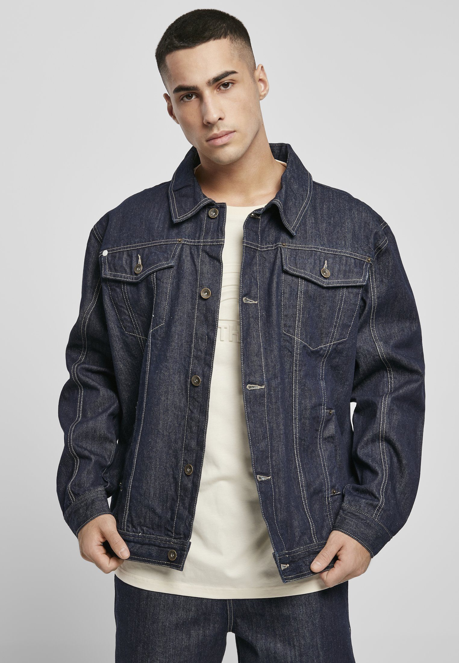 Southpole Outdoorjacke Herren Southpole Script Denim Jacket (1-St) raw indigo