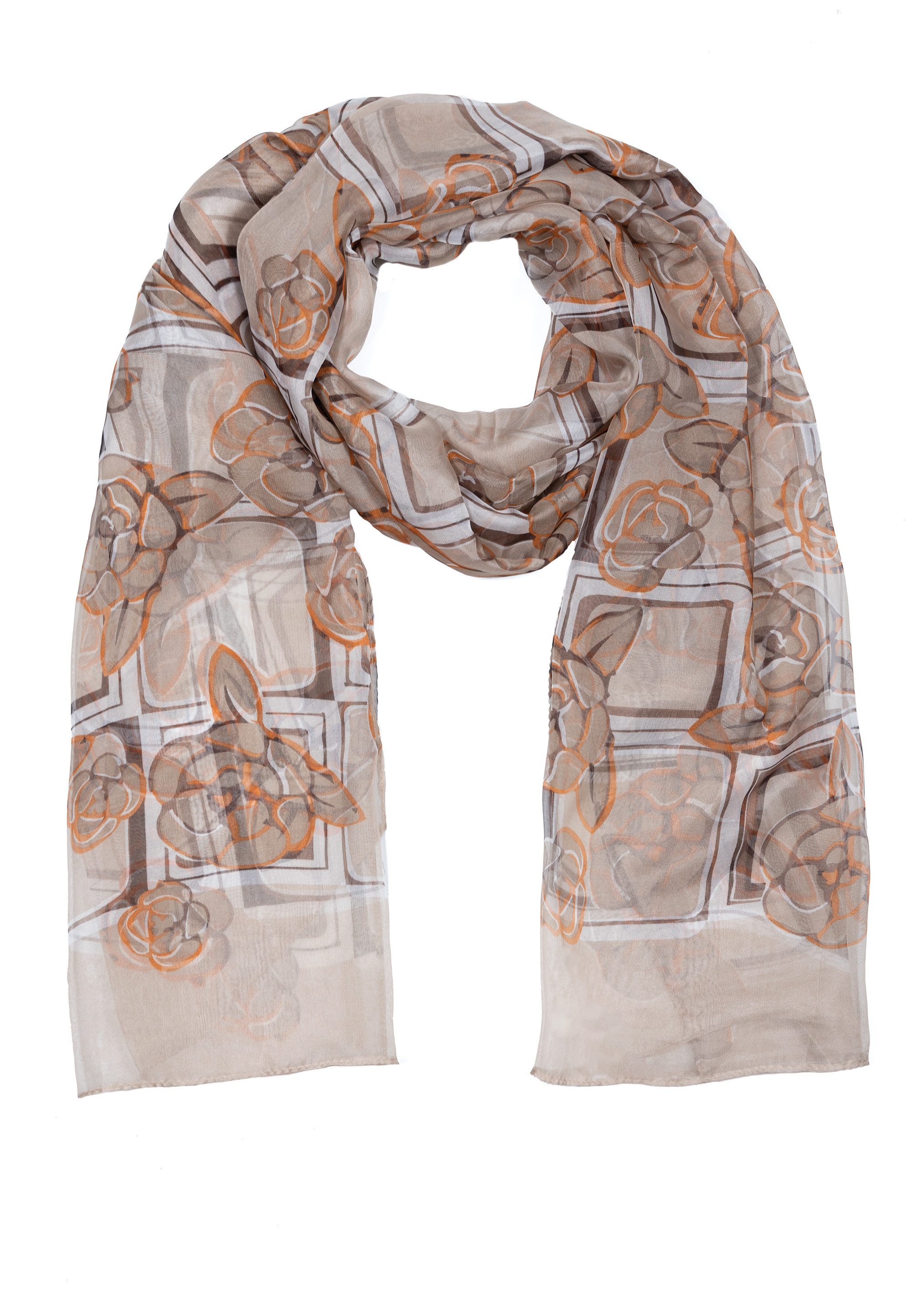 Cassandra Accessoires Schal "Fleur", leicht transparent, mit tollem Mustermix