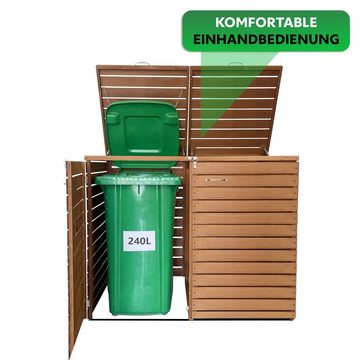 Endorphin Mülltonnenbox Comfort Mülltonnengarage / Mülltonnenbox Braun natur für 2x 240 L na