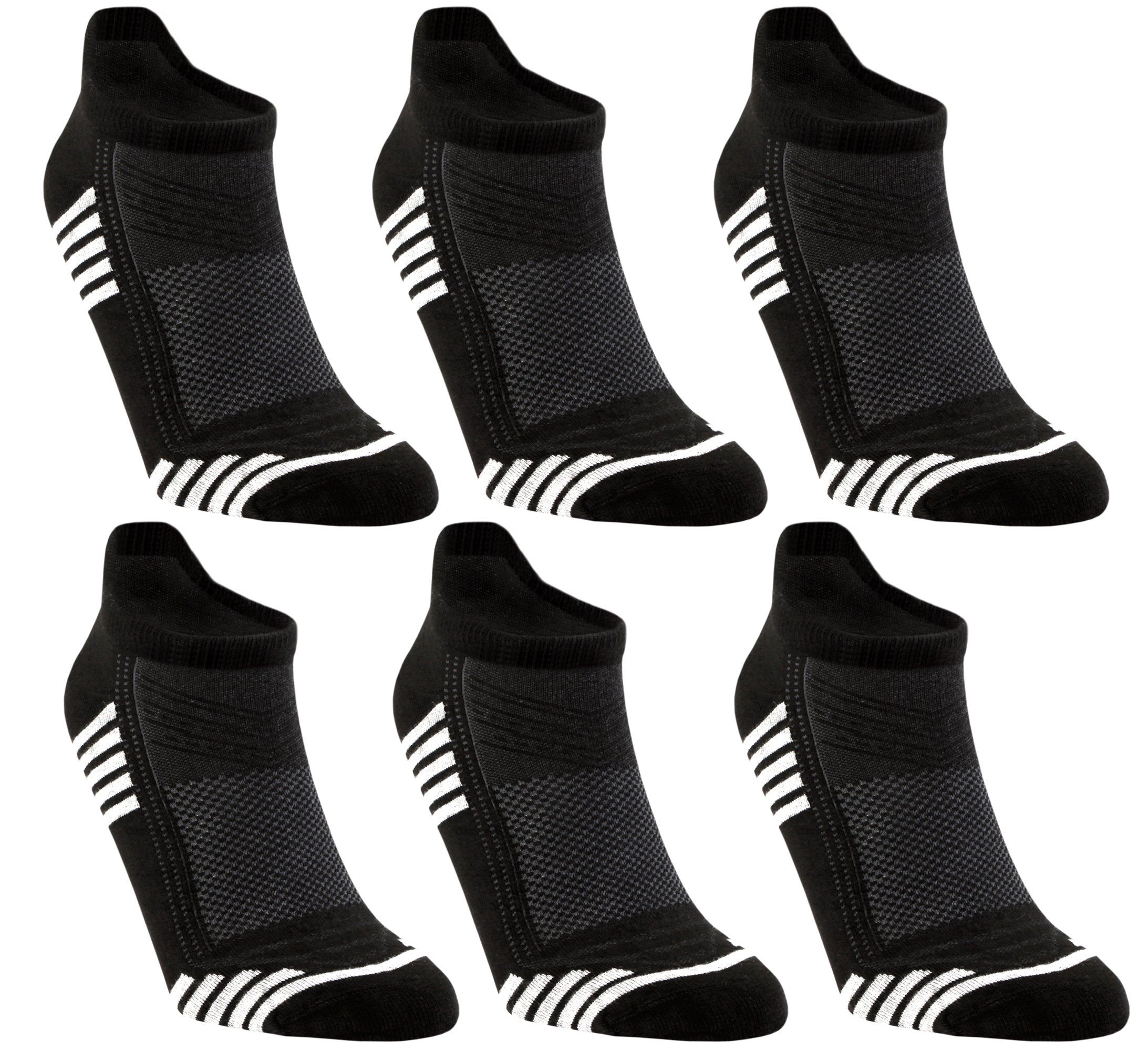 NoblesBox Sneakersocken Sportsocken - Kurzsocken - Laufsocken - Unisex Socken (Box, 6-Paar, 39-42 EU Größe) Bambussocken