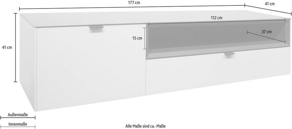 Mäusbacher Lowboard Micelli, Breite 177 cm, Maße (B/T/H): 177/41/41