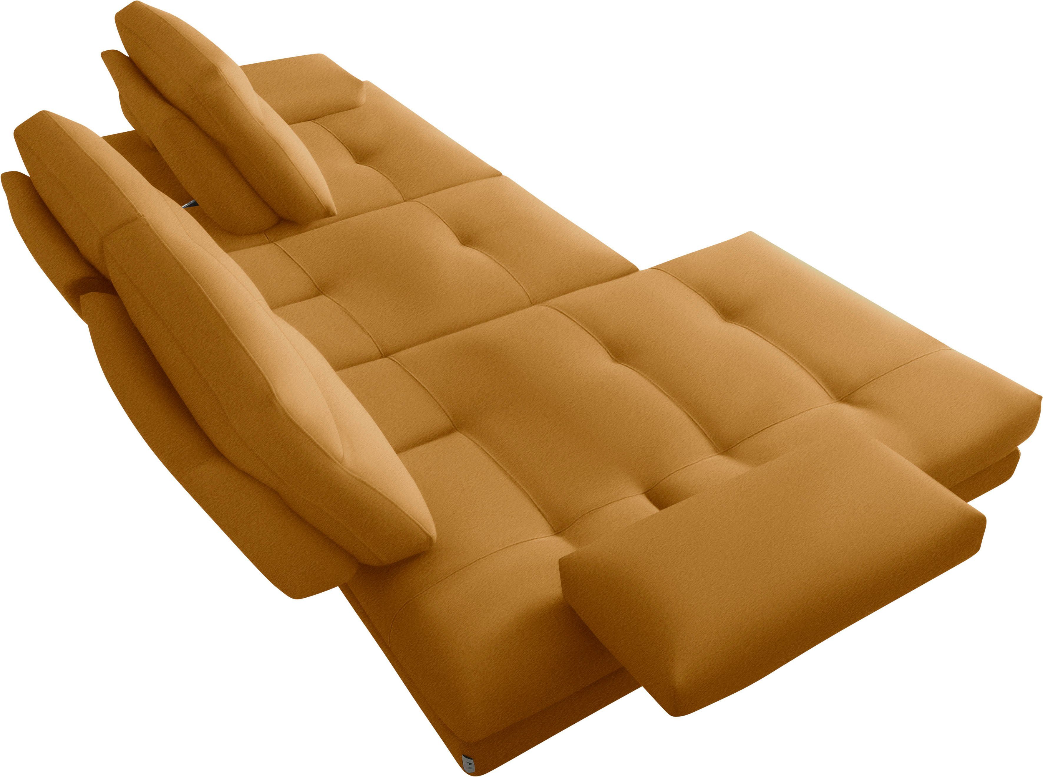 CALIA ITALIA Ecksofa Toby Wing, B/T: 278/153 cm, Designsofa mit hohem Sitzkomfort, L-Form, inklusive Sitztiefenverstellung, Füße in chrom glänzend