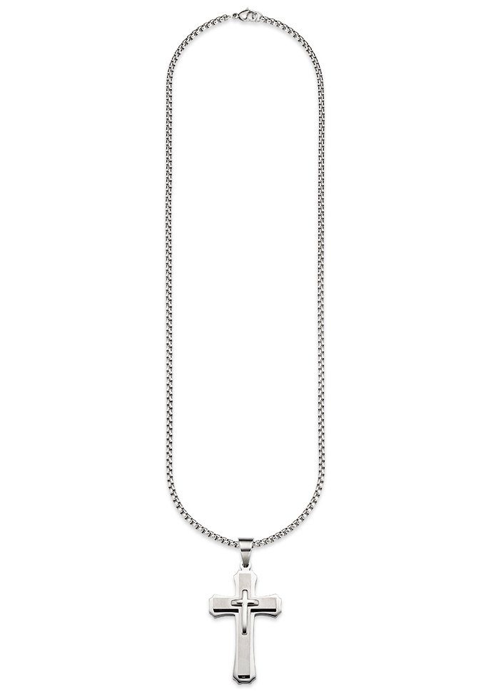 Bruno Banani Kette mit Anhänger Schmuck Geschenk Halskette Kreuz Venezianerkette
