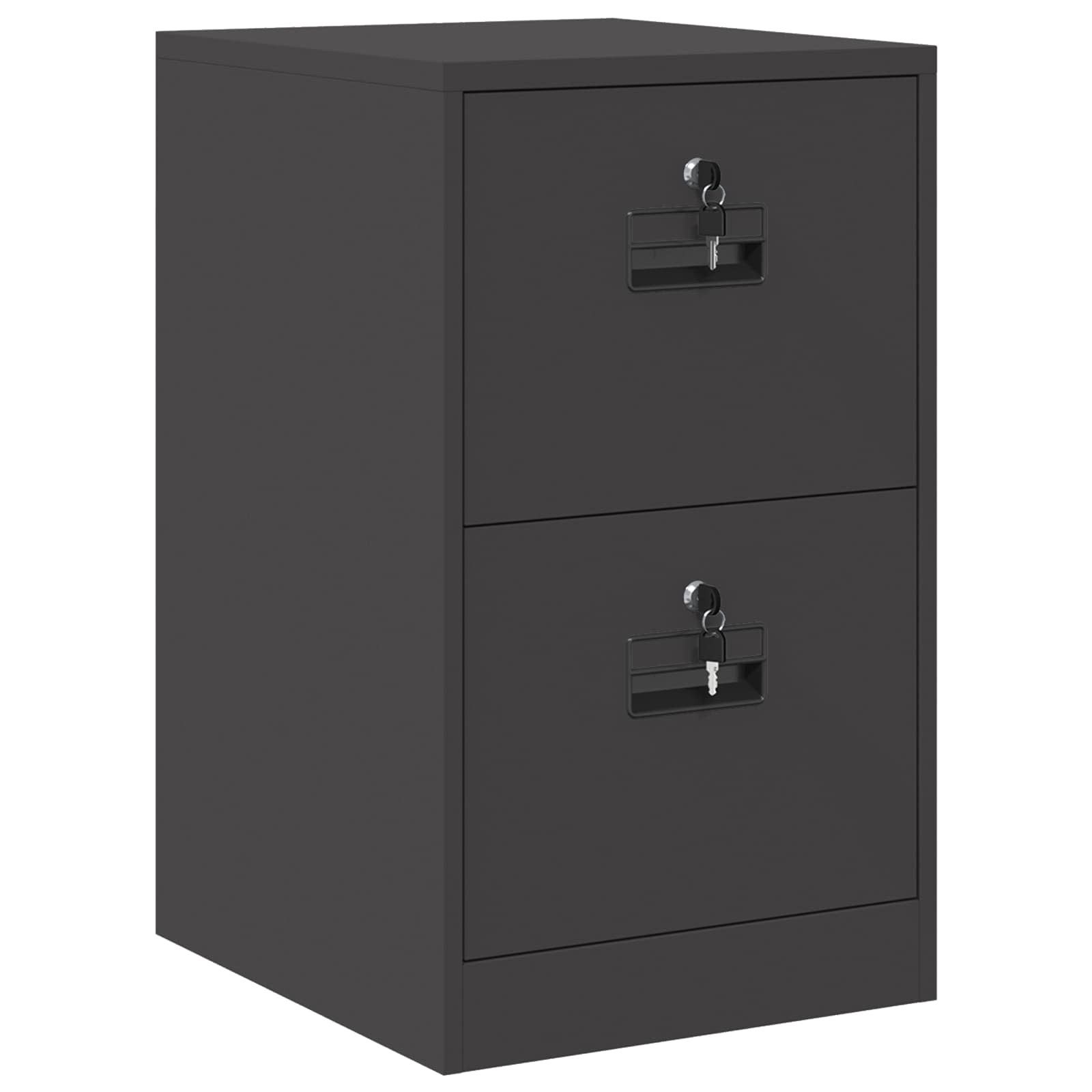 vidaXL Seitenschrank Aktenschrank Schwarz 44 x 50 x 74,5 cm Kaltgewalzter Stahl (1-St)