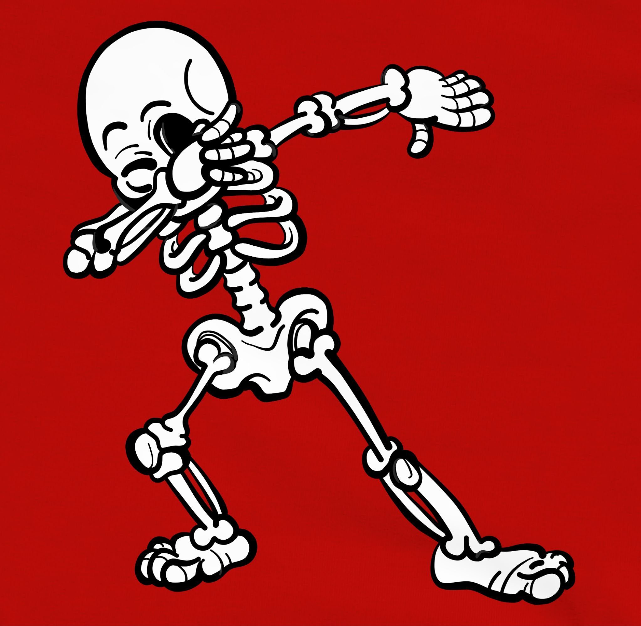 Rot 2 Skelett für Sweatshirt Dabbing Jungs Kinder Halloween Kostüme Shirtracer